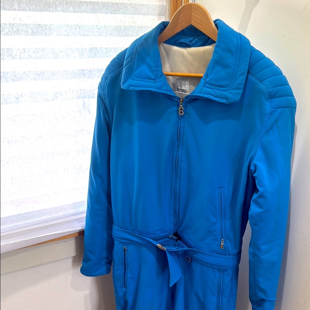 Bogner Vintage Electric Blue One Piece Ski Jump suit Snowsuit 42 R